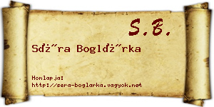 Séra Boglárka névjegykártya
